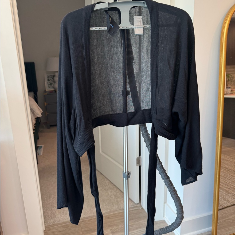 Blue Life Black Sheer Swim Coverup